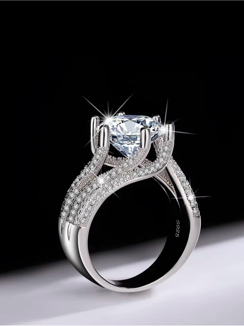 3 Carat Moissanite Eternity Ring 925 Sterling Silver Fashion. Size 8